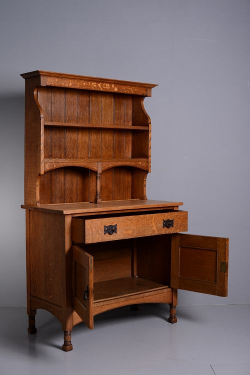 fig 2. Heals Antique Oak Dresser with Guild of Handicraft Handles.
