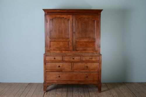 fig 1. Georgian Antique Welsh Oak Food Cupboard.