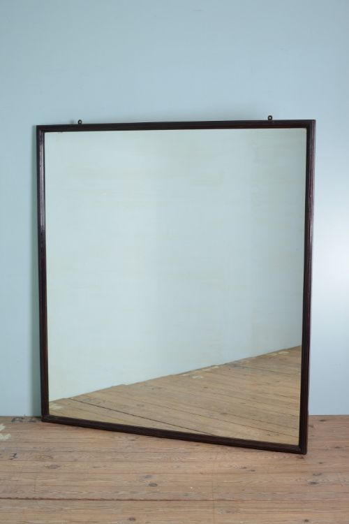 fig 1. Large 19th Century Antique Mahogany Outfitters Mirror