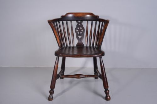 Country Antique Armchair in Elm.