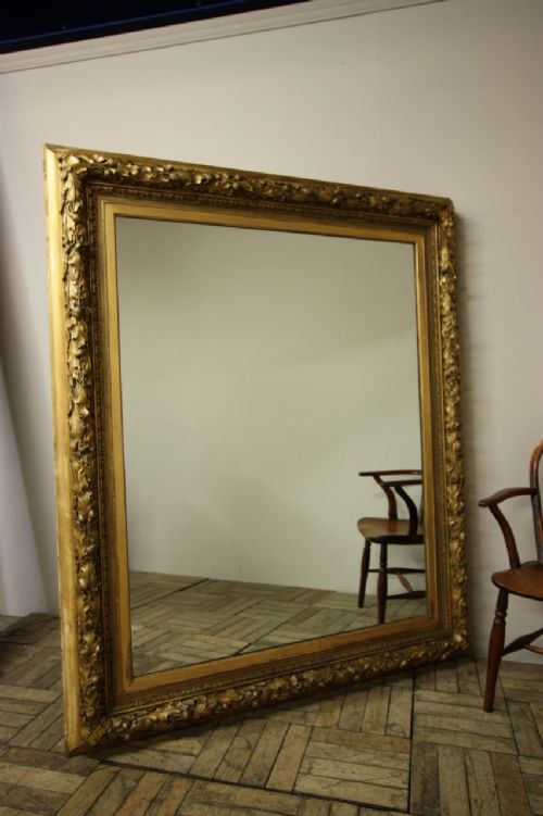 Large English Antique Gold Leaf Mirror.
