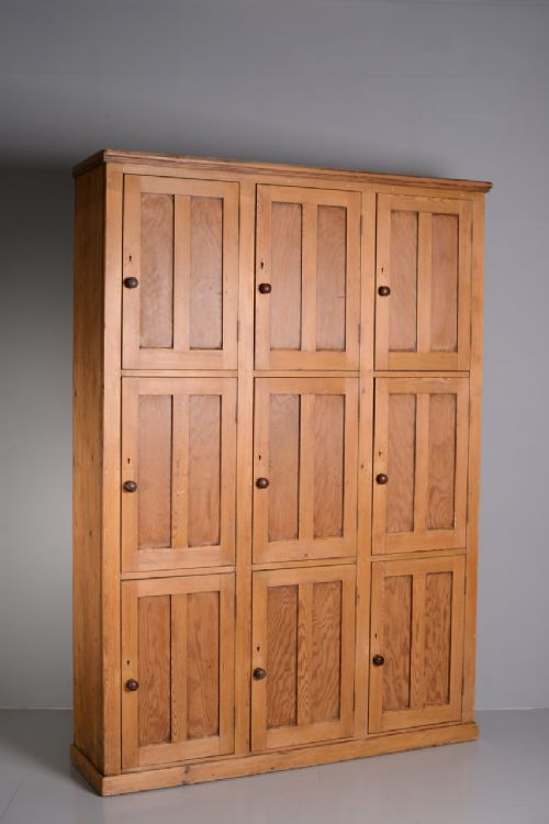 Edwardian Antique Pine Cupboard / Lockers.