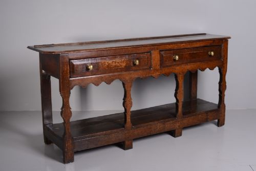 18th Century Antique Oak Potboard Dresser.