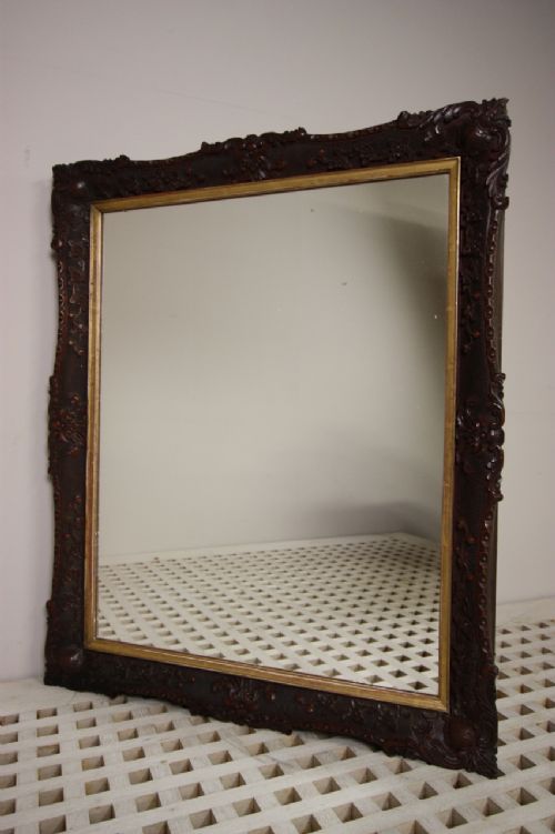 19th Century Antique Mahogany Wall Mirror.