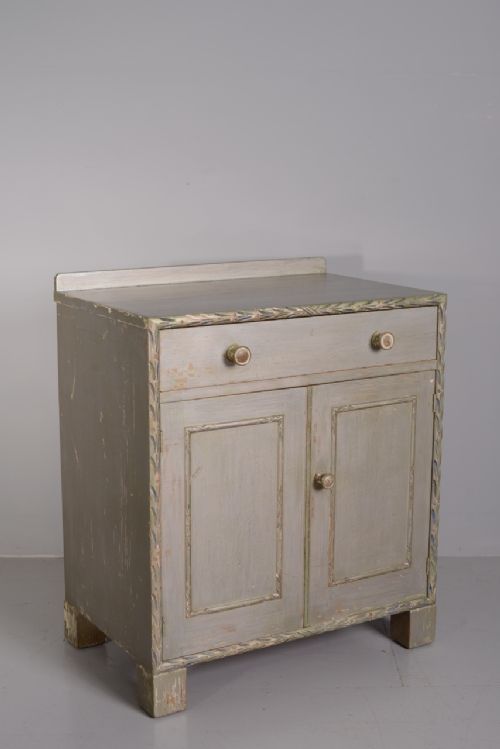 Rare Heals Cupboard in Original Silver Paint.