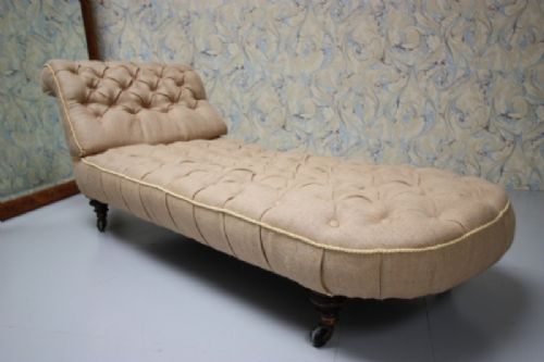 19th Century Antique Upholstered Daybed.