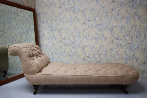 fig 1. 19th Century Antique Upholstered Daybed.