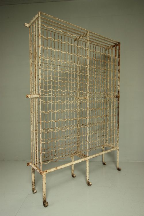 Large Antique Wrought Iron Wine Rack.