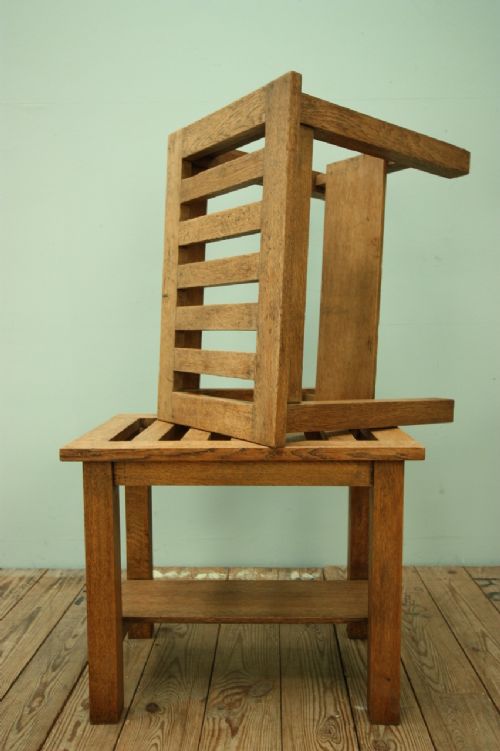 Pair of English Antique Oak Luggage Stands