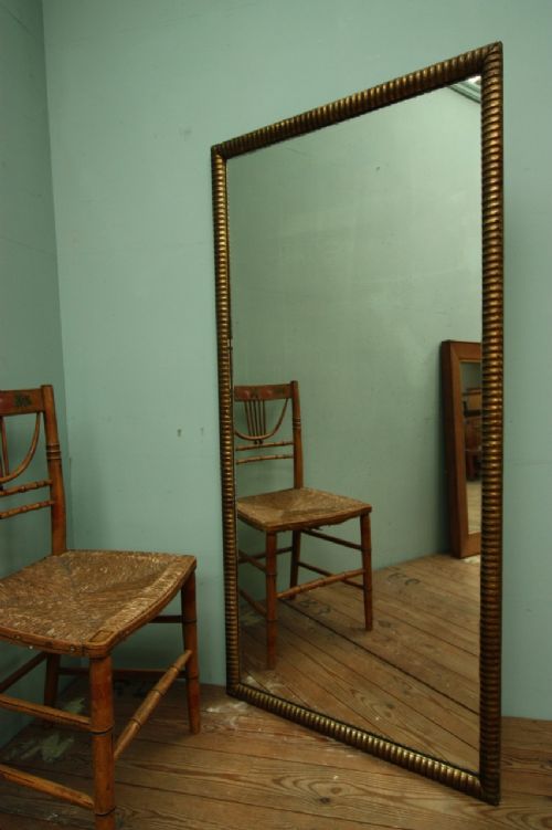 fig 1. Regency Antique Silver Gilt Ribbed Mirror.