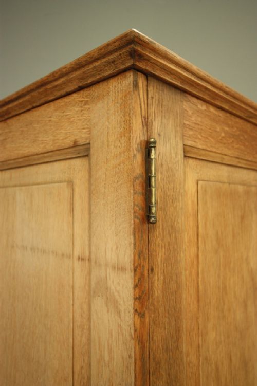 fig 1. Ingenious Edwardian Antique Oak Single Wardrobe.