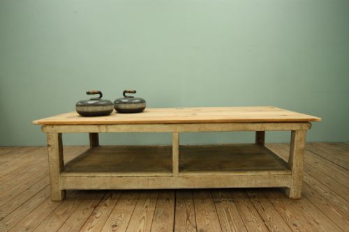 fig 1. Georgian Antique Elm Coffee Table in Original Paint.