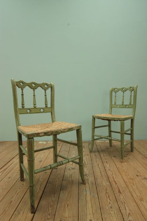 Pair of Regency Antique Painted Side Chairs