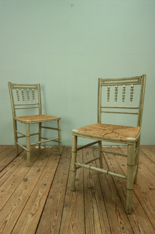 Pair of English Regency Painted Side Chairs
