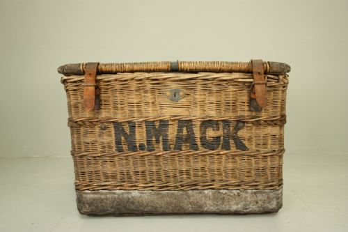 19th Century Antique Wicker Basket by White Brothers.