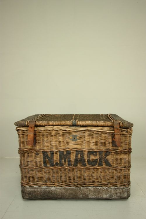 fig 1. 19th Century Antique Wicker Basket by White Brothers.