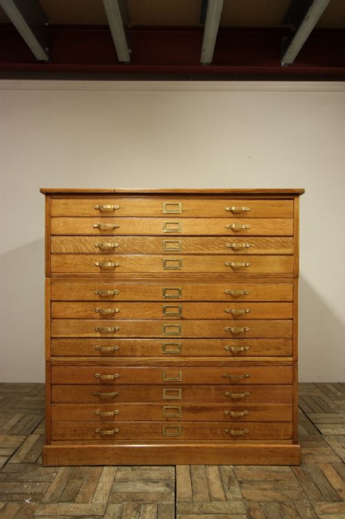 fig 1. Unusual High Antique English Oak Plan Chest