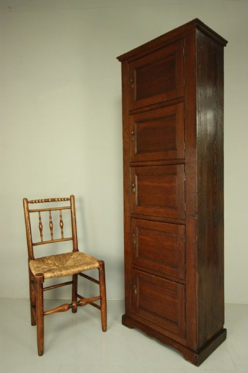 English Georgian Antique Oak Tall Lockers.