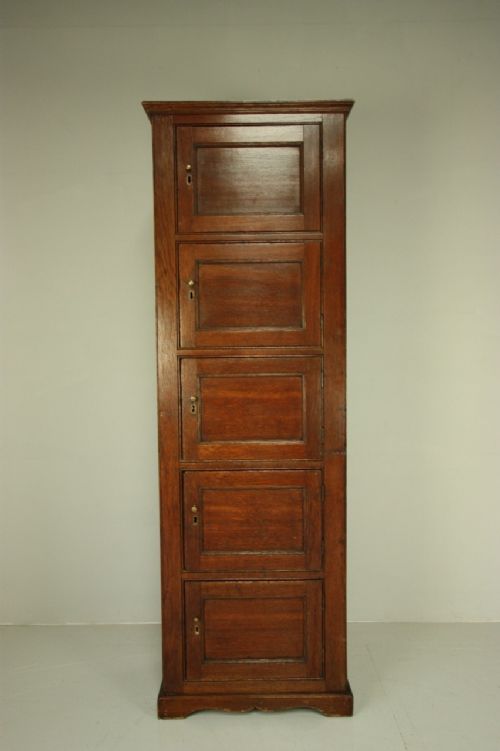 fig 1. English Georgian Antique Oak Tall Lockers.