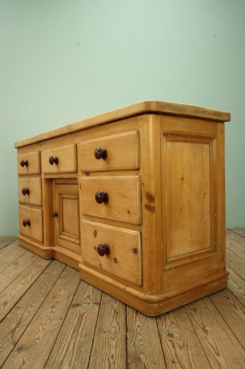 fig 1. Sycamore Topped English Antique Pine Dresser.