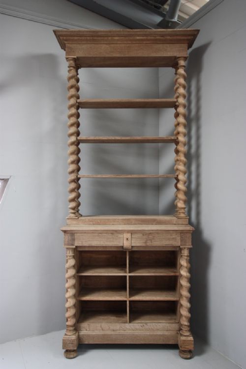 19th Century French Antique Oak Shelving Cabinet.