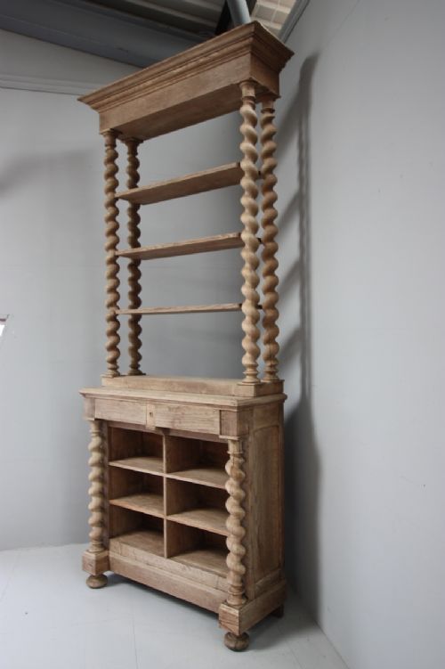 fig 1. 19th Century French Antique Oak Shelving Cabinet.