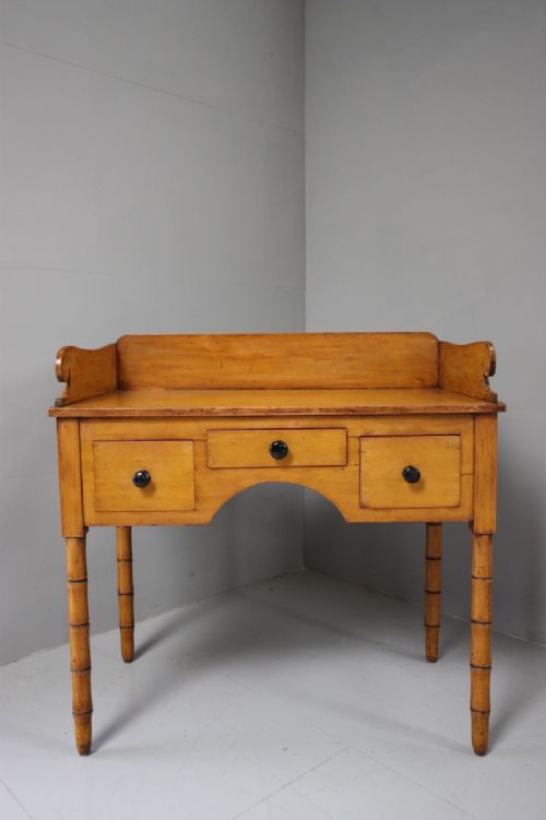 English Regency Antique Pine Desk in Original Paint.