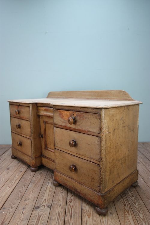 fig 1. Cumbrian Antique Pine Break Fronted Dresser.