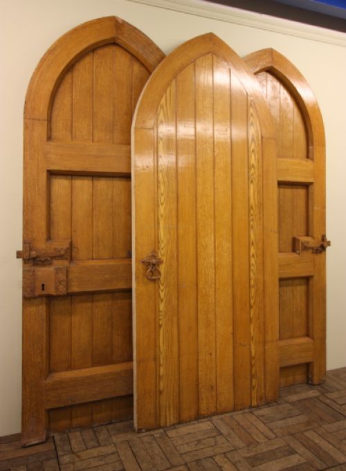 fig 1. 3 x 19th Century Arched Top Doors with Surrounds