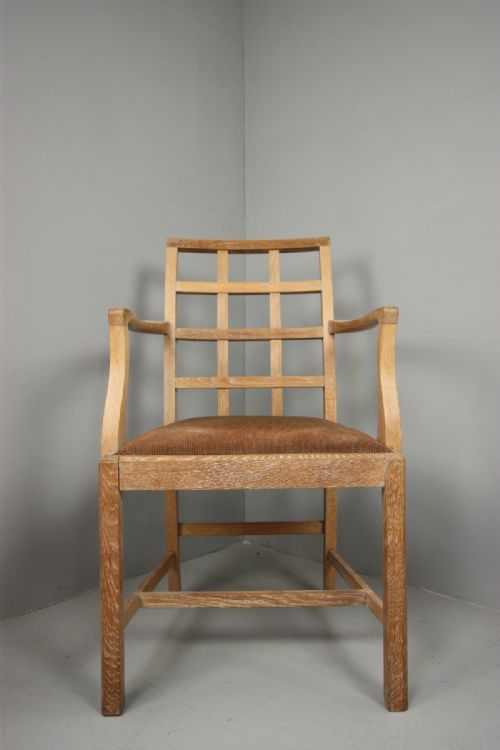 fig 1. 1920's Solid Oak Heals Desk Armchair.