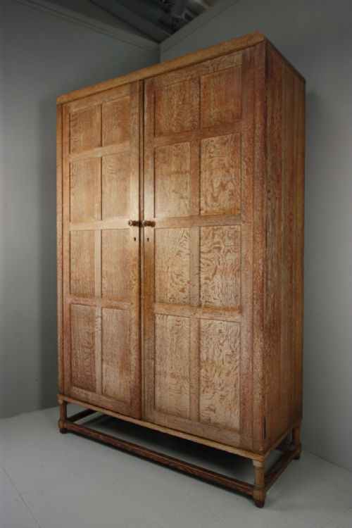 fig 1. Superb Heals 1920's Oak Double Wardrobe.