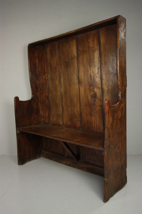 18th Century Antique Yorkshire Dales Elm Settle.