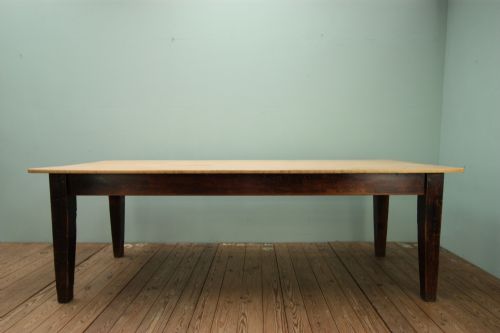 Large 19th Century Antique Pine Dining Table.