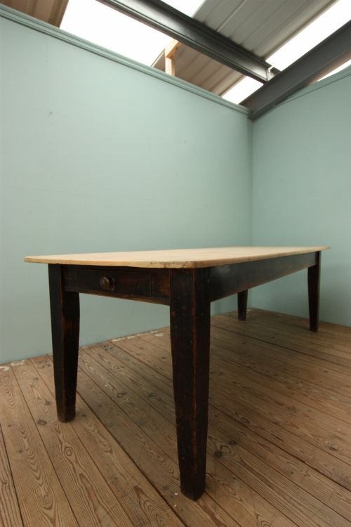 fig 1. Large 19th Century Antique Pine Dining Table.