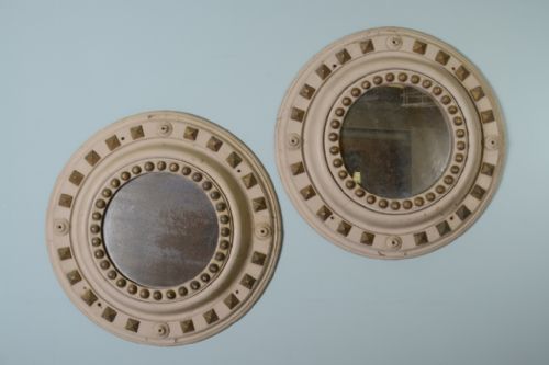 Fabulous 19th Century Antique Circular Mirror. 2 Available.