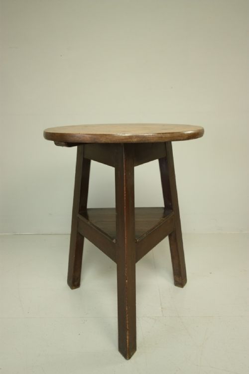 19th Century Welsh Antique Painted Pine Cricket Table