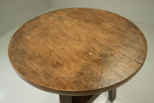 fig 1. 19th Century Welsh Antique Painted Pine Cricket Table