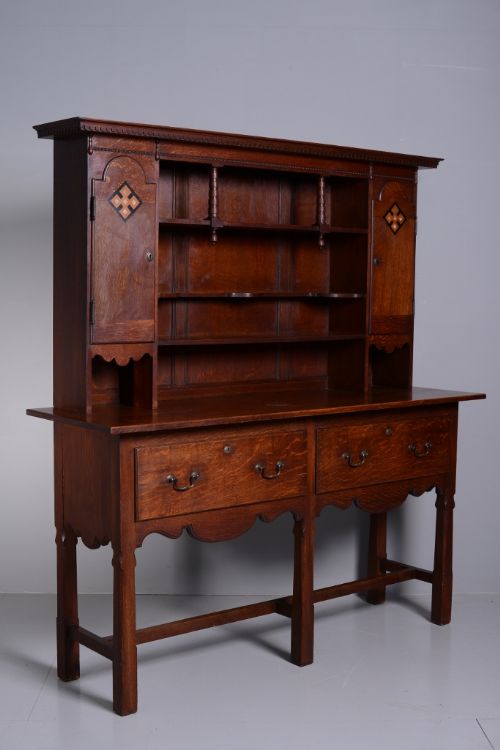 English Arts & Crafts Antique Oak Dresser.