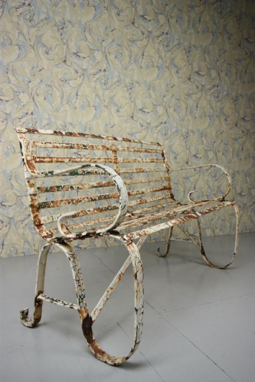 English Antique Iron Garden Seat.