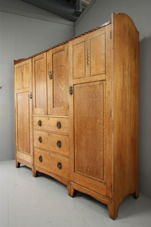 fig 1. Heals Antique Oak Compactum Wardrobe.