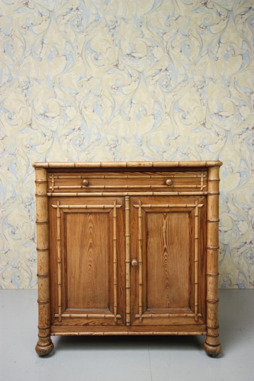 19th Century Faux Bamboo Antique Cupboard