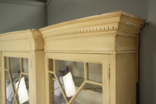 fig 2. Antique Large Bow Front Astragal Glazed Bookcase.