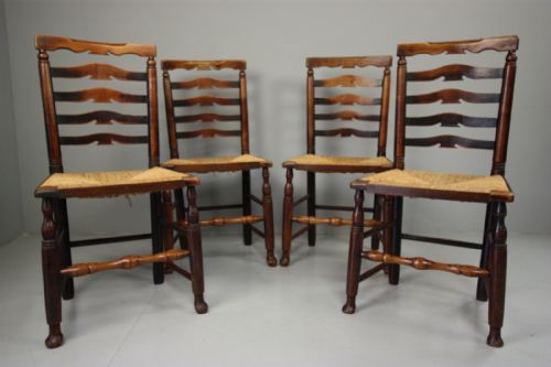 Set of Four 18th Century Antique Dales Dining Chairs.