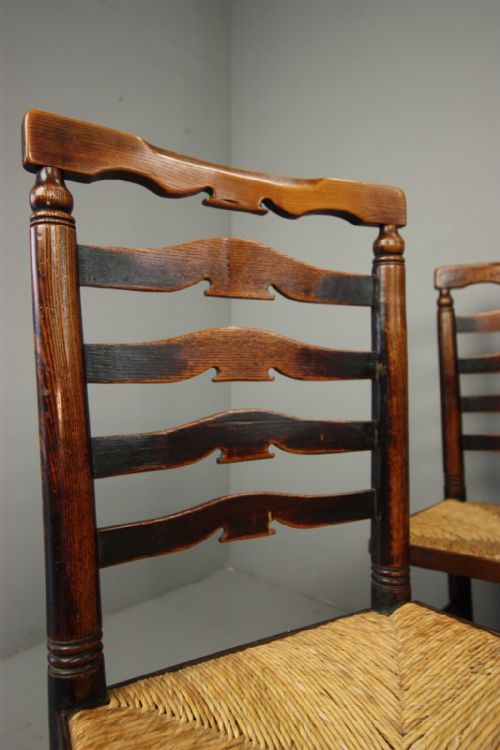 fig 1. Set of Four 18th Century Antique Dales Dining Chairs.