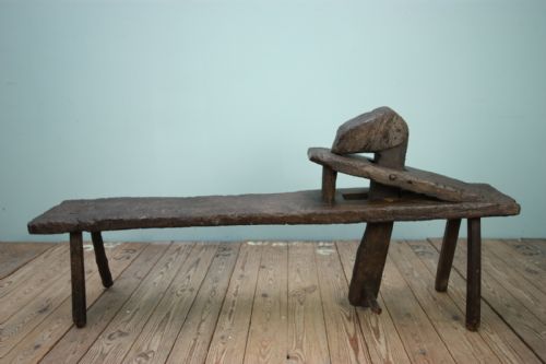 19th Century Antique Oak Shave Horse Work Bench.