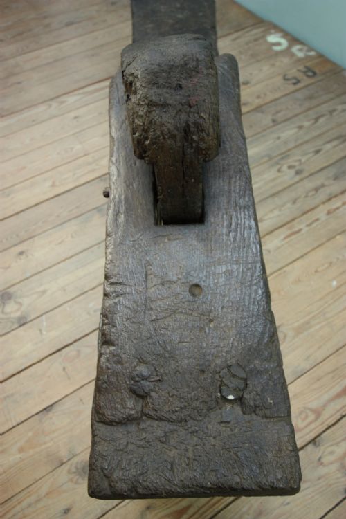 fig 1. 19th Century Antique Oak Shave Horse Work Bench.
