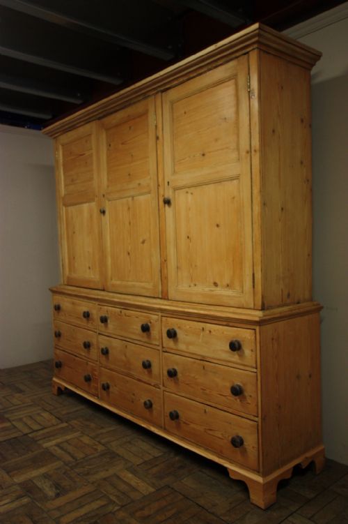 fig 1. Large Georgian Antique Pine Housekeepers Cupboard.