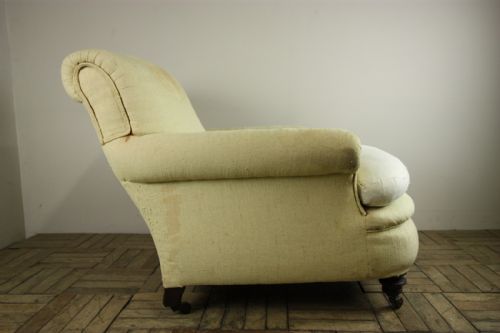 fig 1. English Deep Seated Antique Armchair.