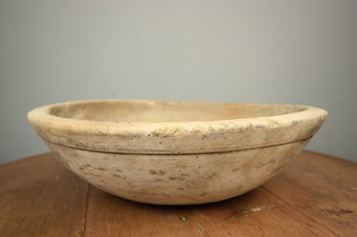Large English Antique Sycamore Dairy Bowl.