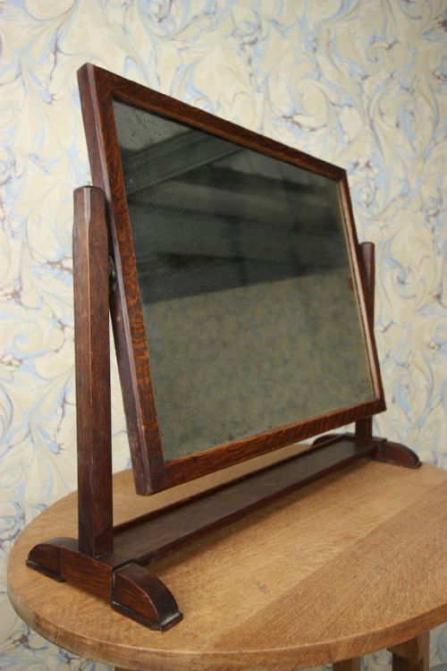 Letchworth Range Heals Antique Oak Vanity Mirror.